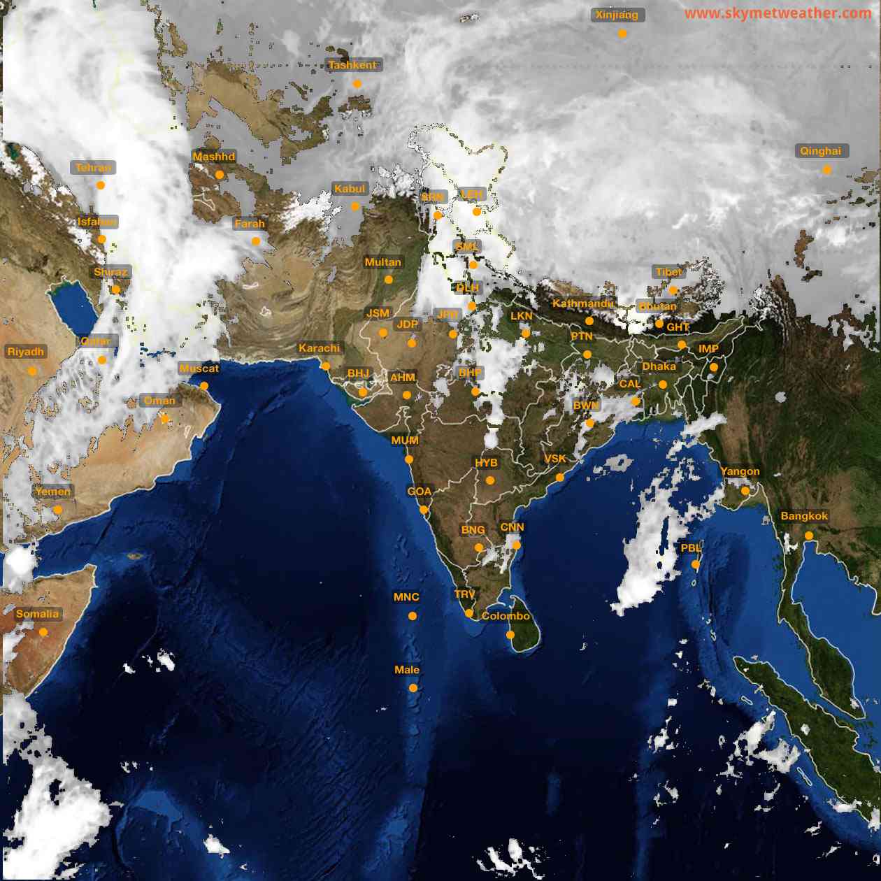 Latest INSAT Weather Satellite Image of India - Infrared Map - 06:00 IST on 20 March 2026