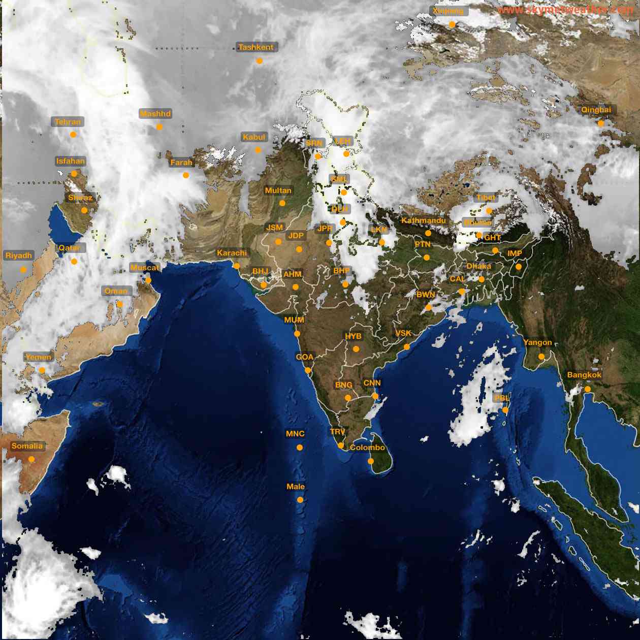Latest INSAT Weather Satellite Image of India - Infrared Map - 09:00 IST on 20 March 2026