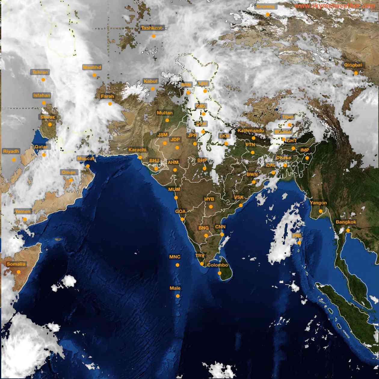 Latest INSAT Weather Satellite Image of India - Infrared Map - 10:00 IST on 20 March 2026