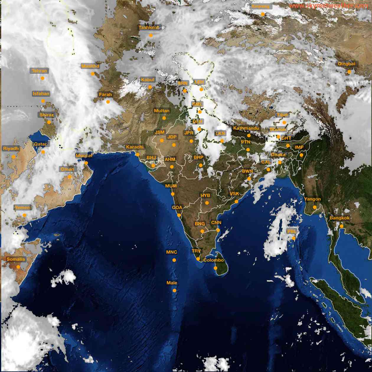 Latest INSAT Weather Satellite Image of India - Infrared Map - 11:00 IST on 20 March 2026