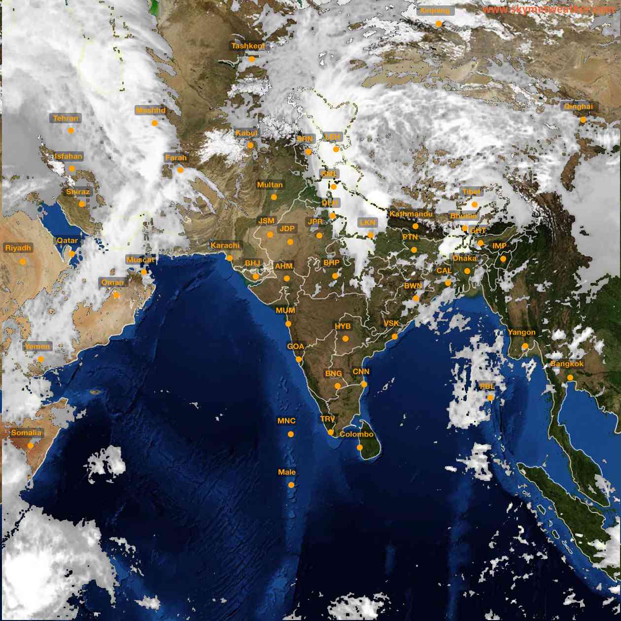 Latest INSAT Weather Satellite Image of India - Infrared Map - 13:00 IST on 20 March 2026