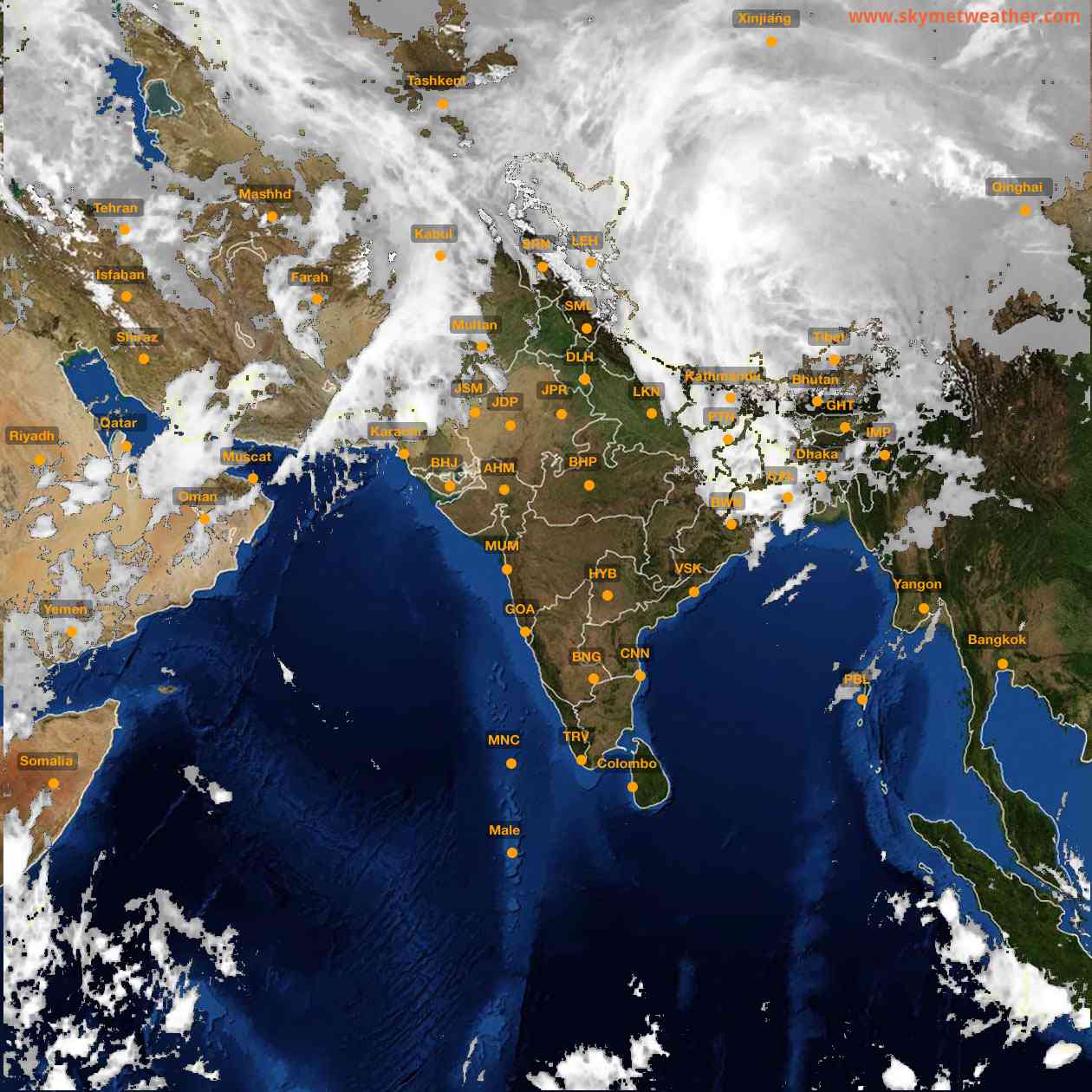 Latest INSAT Weather Satellite Image of India - Infrared Map - 06:00 IST on 21 March 2026