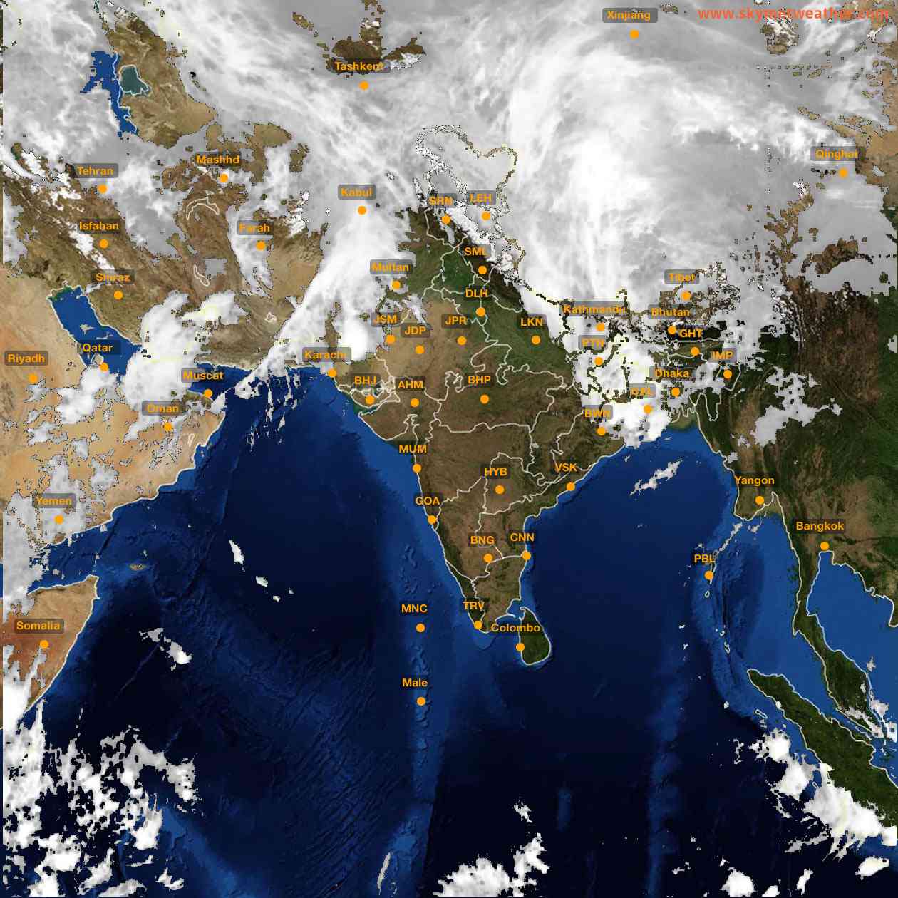 Latest INSAT Weather Satellite Image of India - Infrared Map - 07:00 IST on 21 March 2026