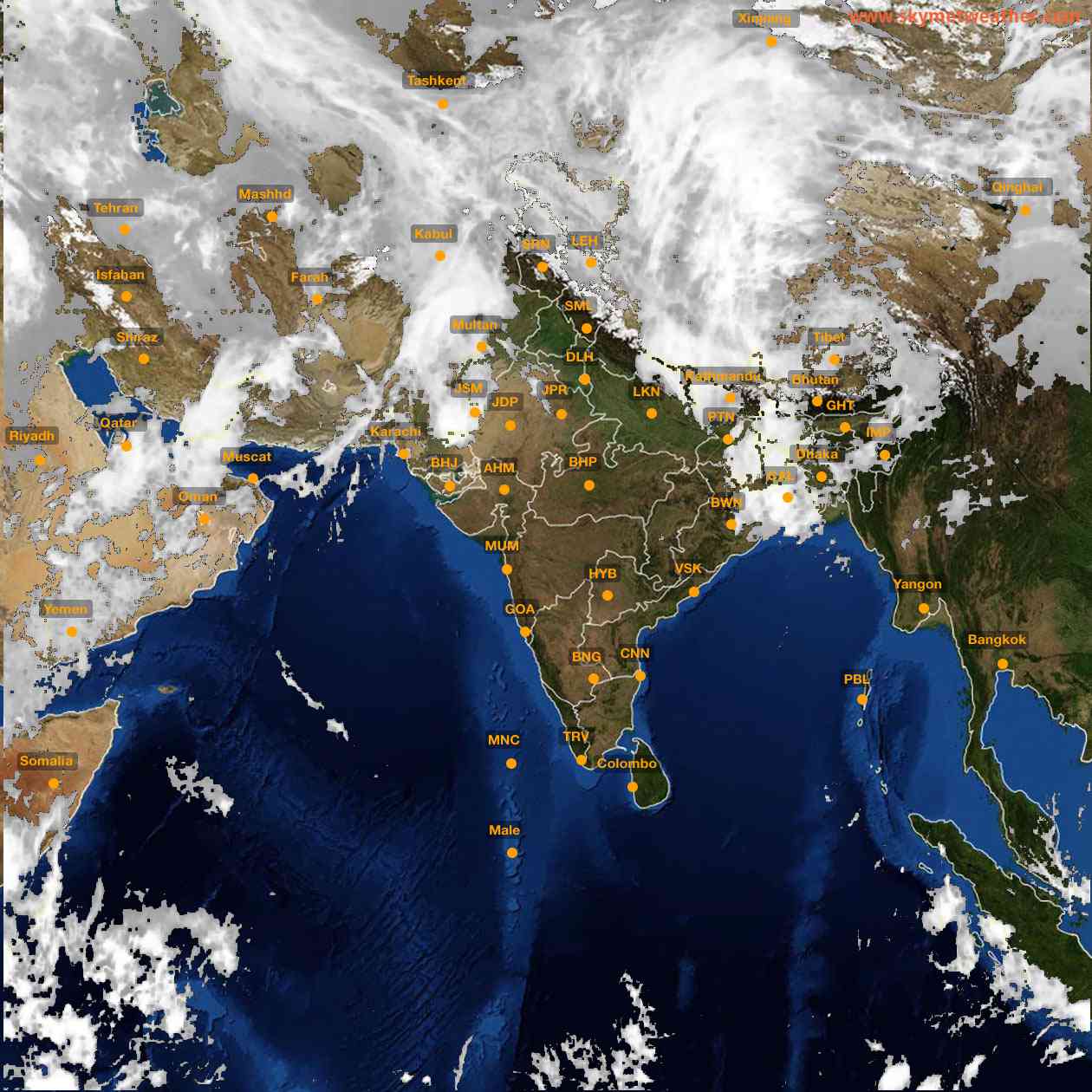 Latest INSAT Weather Satellite Image of India - Infrared Map - 09:00 IST on 21 March 2026