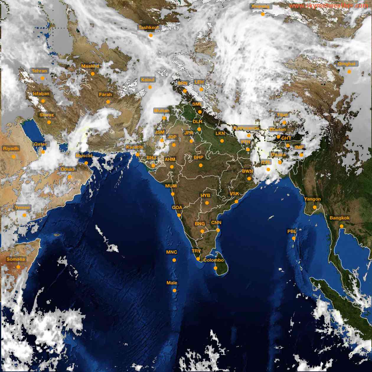 Latest INSAT Weather Satellite Image of India - Infrared Map - 11:00 IST on 21 March 2026