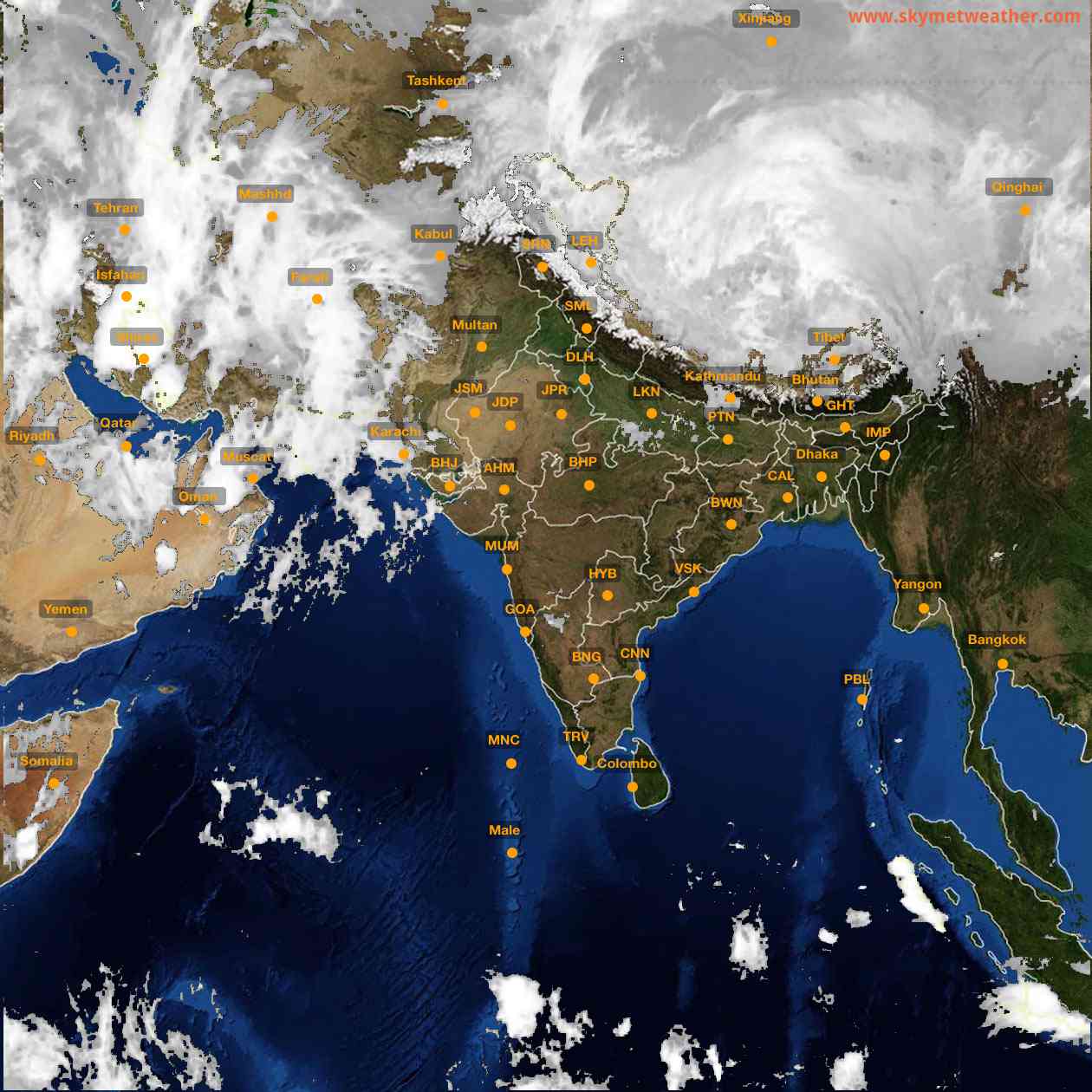 Latest INSAT Weather Satellite Image of India - Infrared Map - 03:00 IST on 24 March 2026