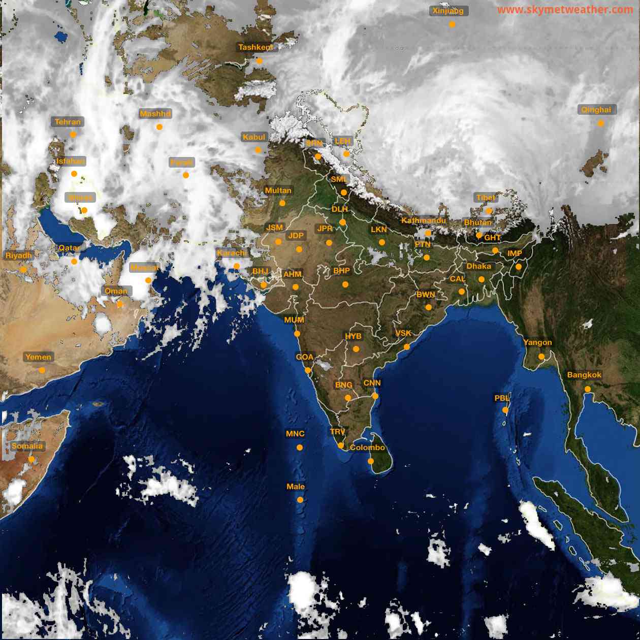 Latest INSAT Weather Satellite Image of India - Infrared Map - 04:00 IST on 24 March 2026