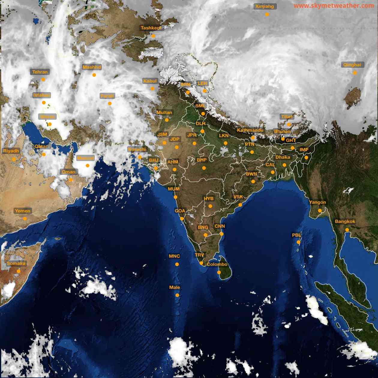 Latest INSAT Weather Satellite Image of India - Infrared Map - 05:00 IST on 24 March 2026
