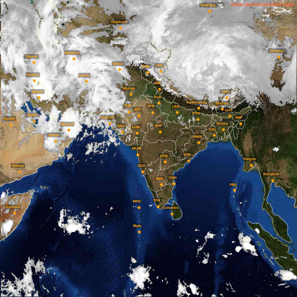 Latest INSAT Weather Satellite Image of India - Infrared Map - 07:00 IST on 24 March 2026