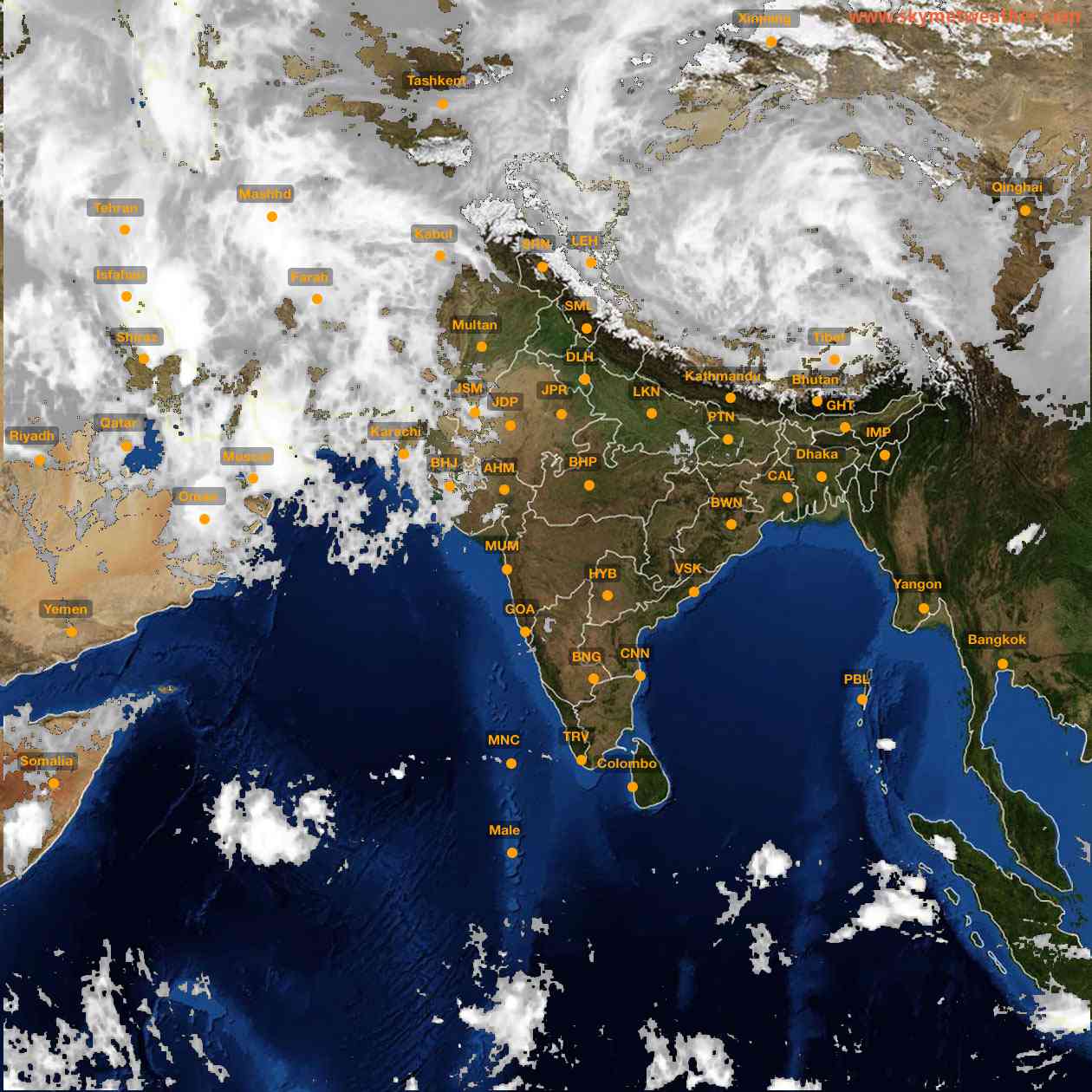 Latest INSAT Weather Satellite Image of India - Infrared Map - 09:00 IST on 24 March 2026