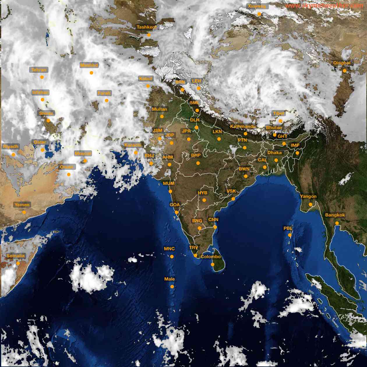 Latest INSAT Weather Satellite Image of India - Infrared Map - 10:00 IST on 24 March 2026