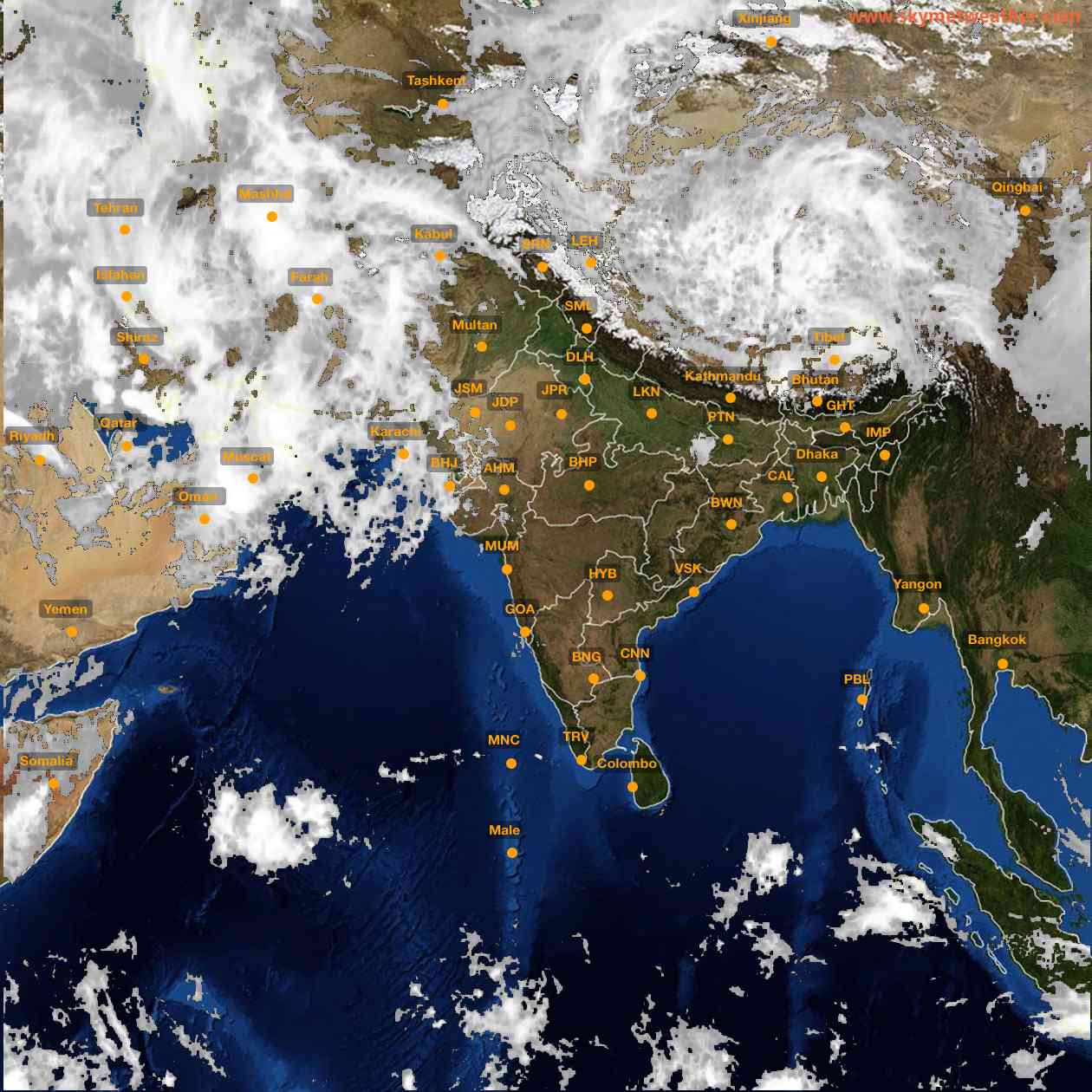 Latest INSAT Weather Satellite Image of India - Infrared Map - 11:00 IST on 24 March 2026