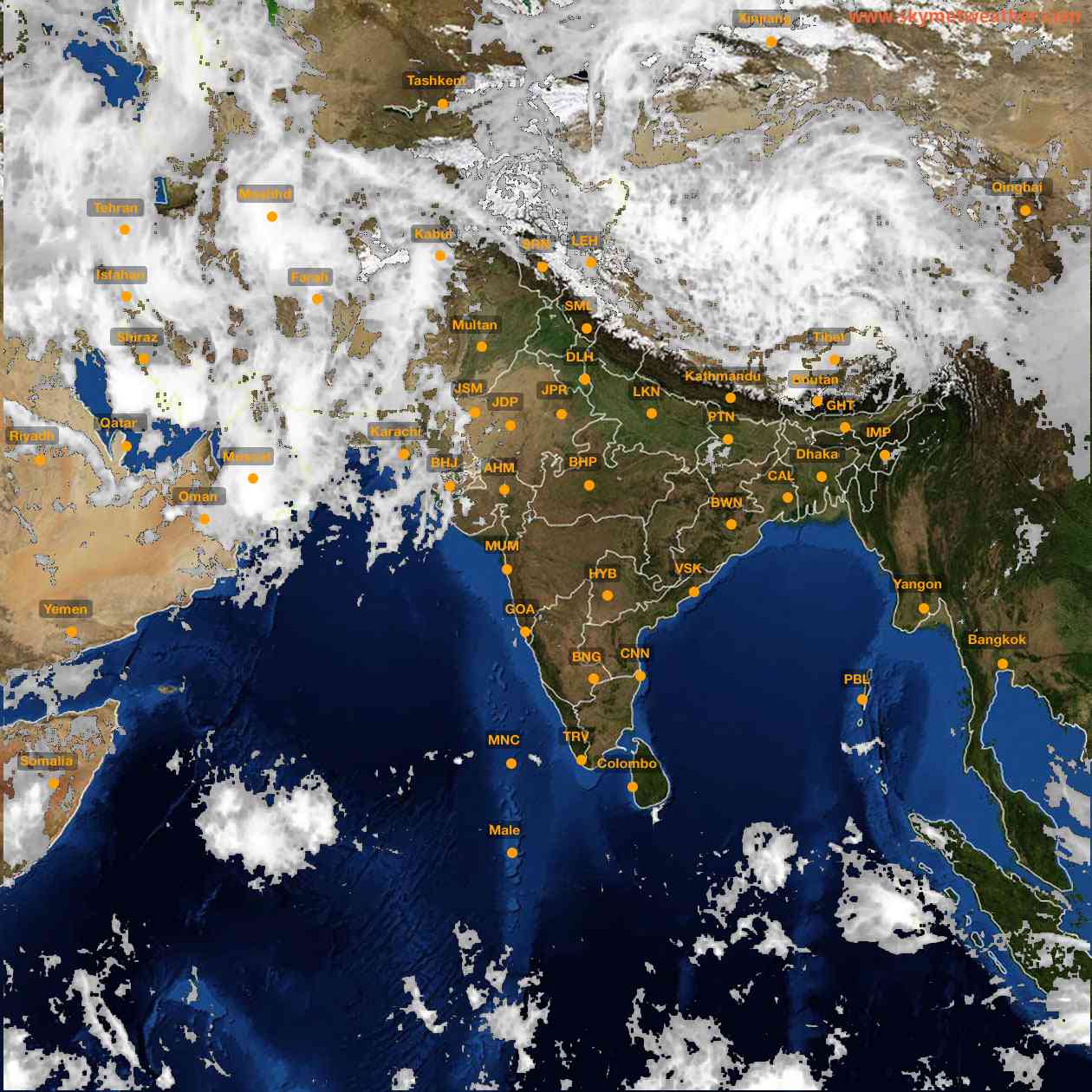 Latest INSAT Weather Satellite Image of India - Infrared Map - 13:00 IST on 24 March 2026