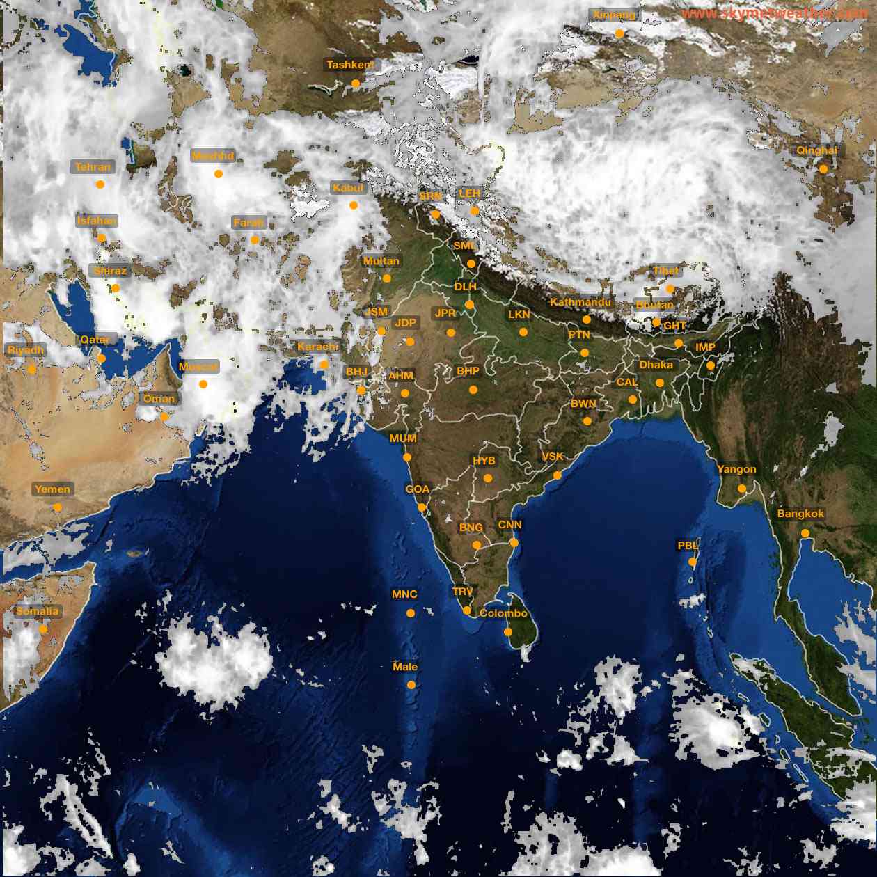 Latest INSAT Weather Satellite Image of India - Infrared Map - 14:00 IST on 24 March 2026