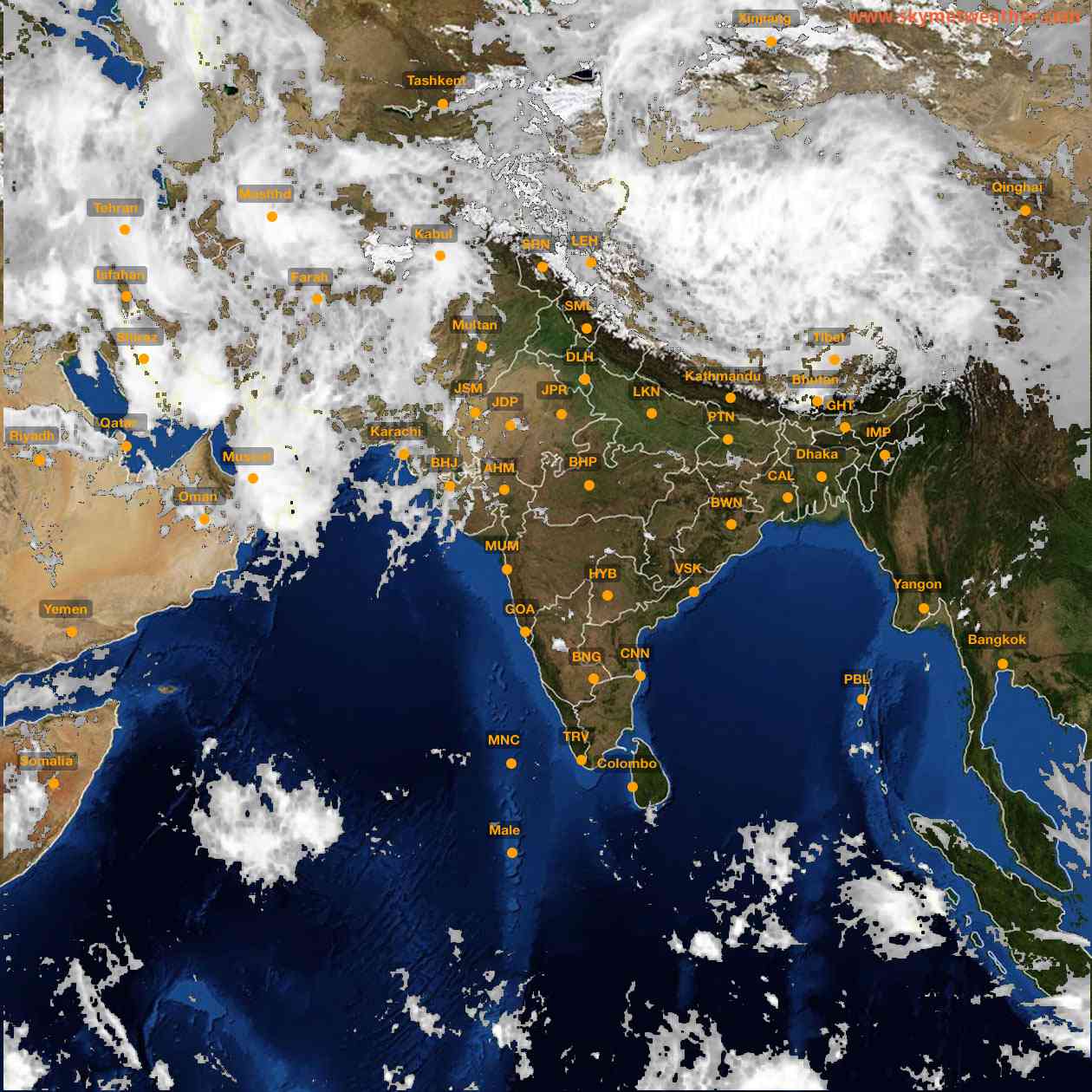 Latest INSAT Weather Satellite Image of India - Infrared Map - 15:00 IST on 24 March 2026