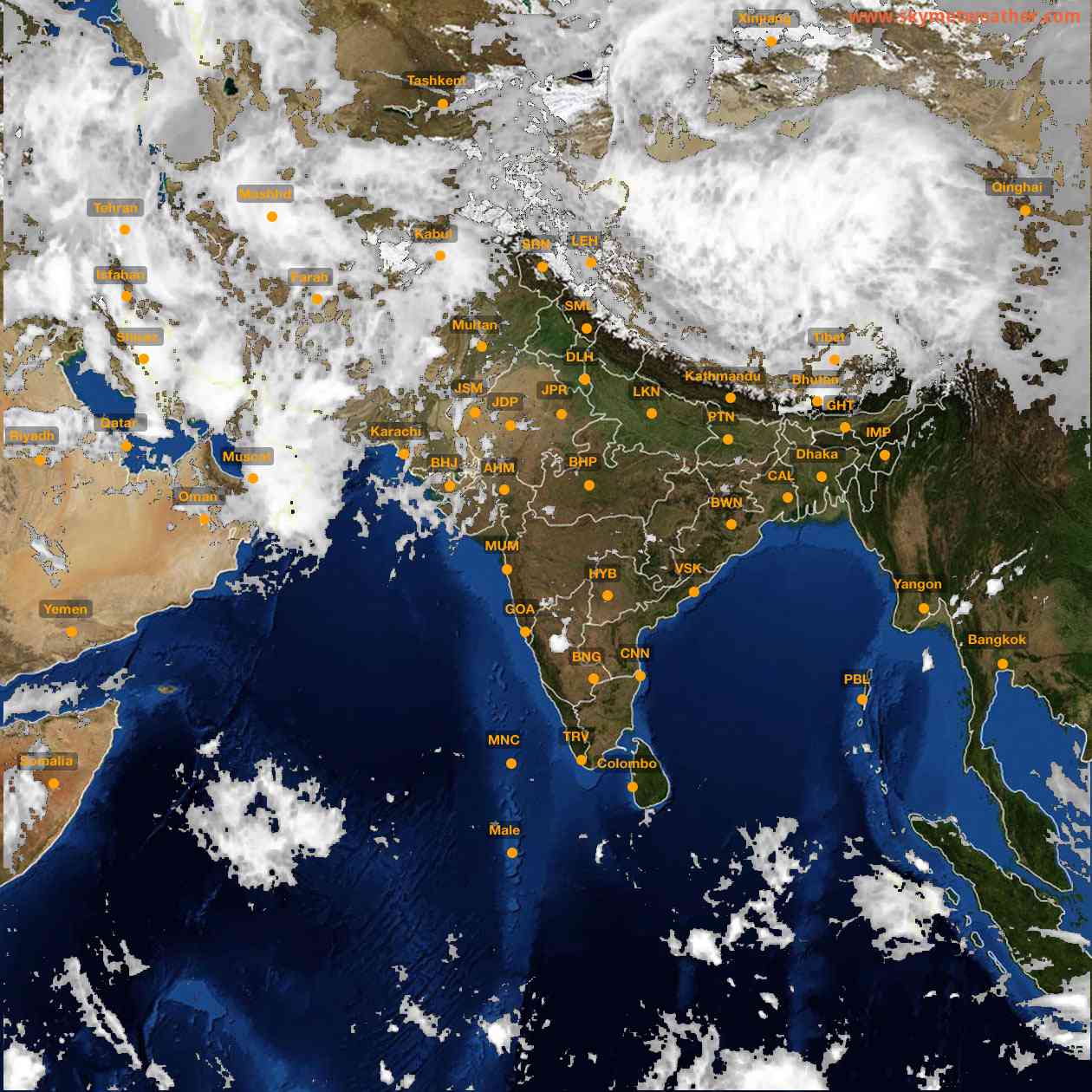 Latest INSAT Weather Satellite Image of India - Infrared Map - 16:00 IST on 24 March 2026