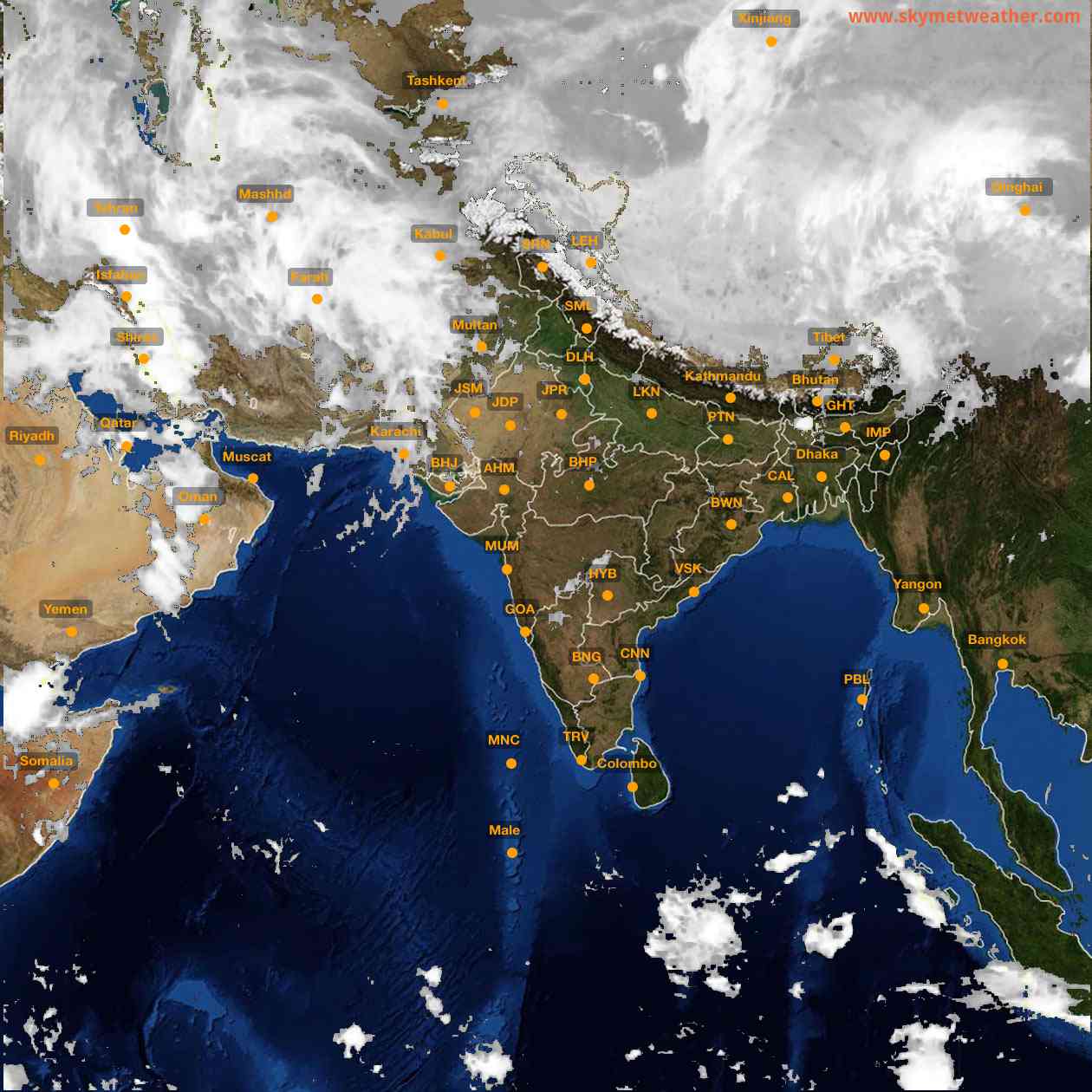 Latest INSAT Weather Satellite Image of India - Infrared Map - 04:00 IST on 25 March 2026