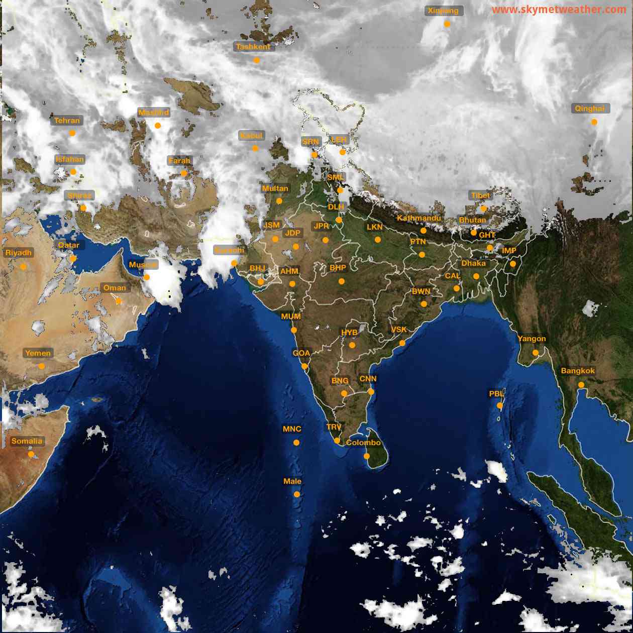 Latest INSAT Weather Satellite Image of India - Infrared Map - 03:00 IST on 26 March 2026