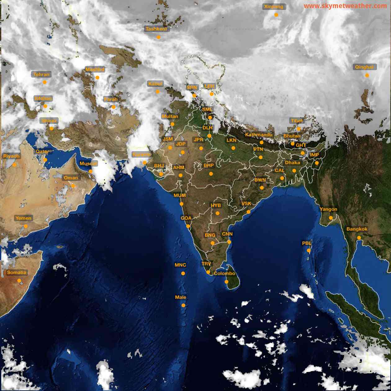 Latest INSAT Weather Satellite Image of India - Infrared Map - 04:00 IST on 26 March 2026