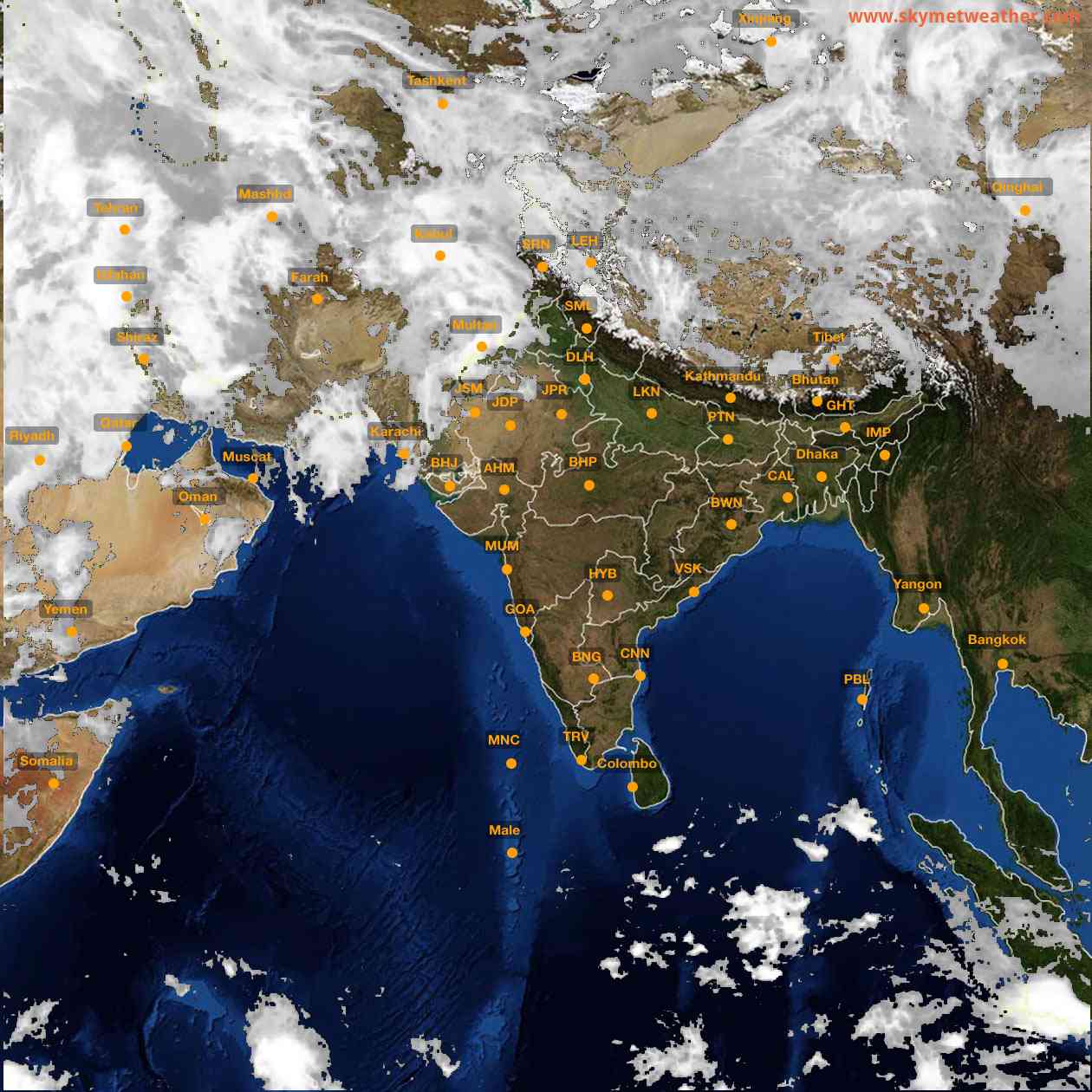 Latest INSAT Weather Satellite Image of India - Infrared Map - 10:00 IST on 26 March 2026
