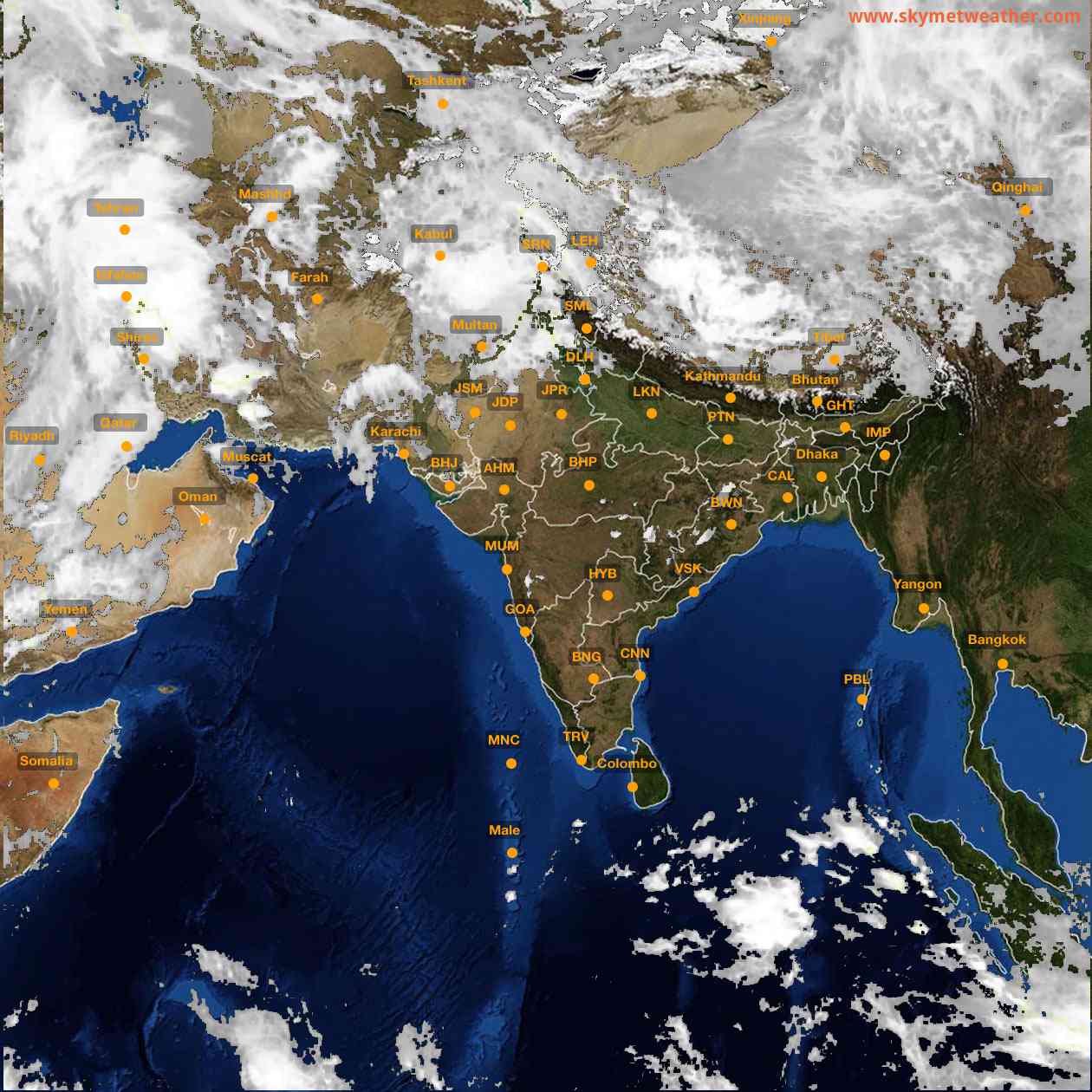 Latest INSAT Weather Satellite Image of India - Infrared Map - 15:00 IST on 26 March 2026