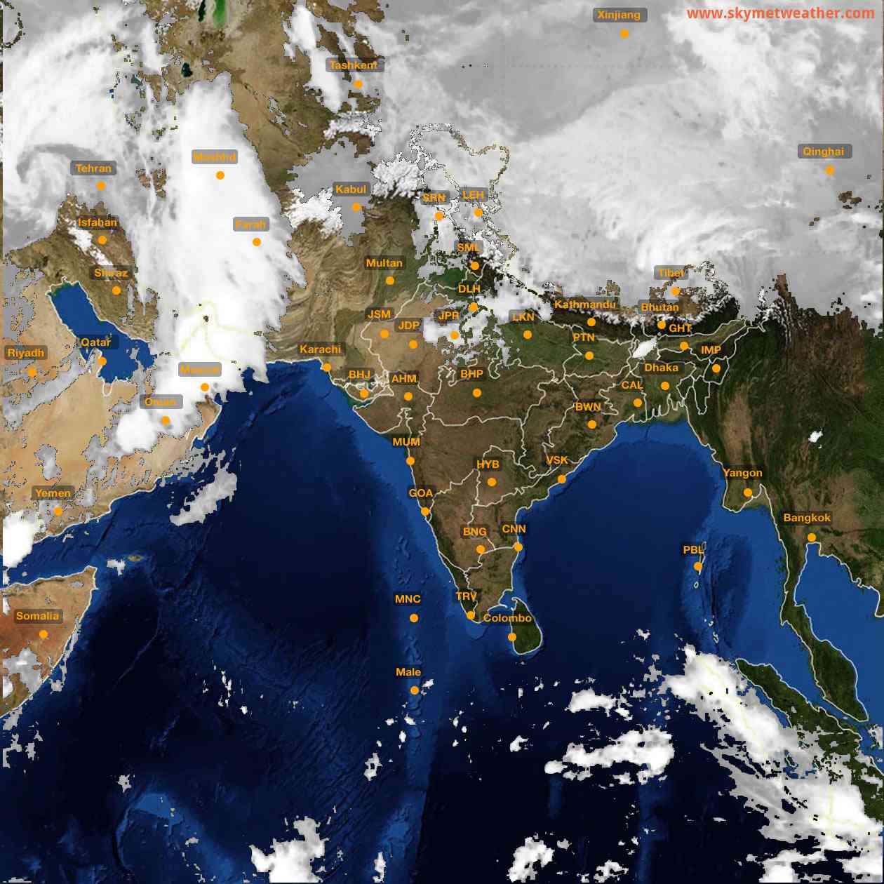 Latest INSAT Weather Satellite Image of India - Infrared Map - 04:00 IST on 27 March 2026