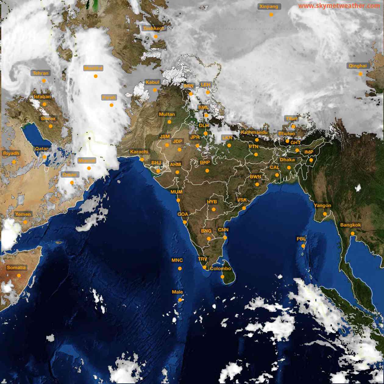 Latest INSAT Weather Satellite Image of India - Infrared Map - 06:00 IST on 27 March 2026