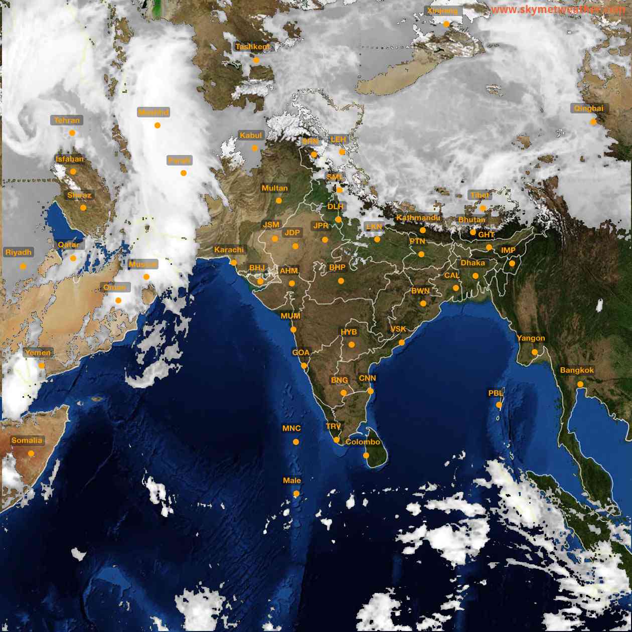 Latest INSAT Weather Satellite Image of India - Infrared Map - 08:00 IST on 27 March 2026
