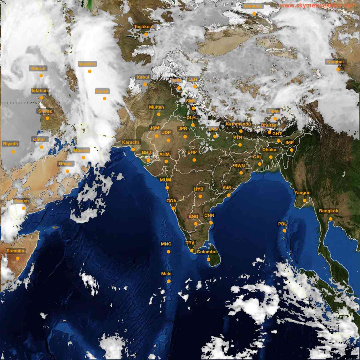 Latest INSAT Weather Satellite Image of India - Infrared Map - 09:00 IST on 27 March 2026