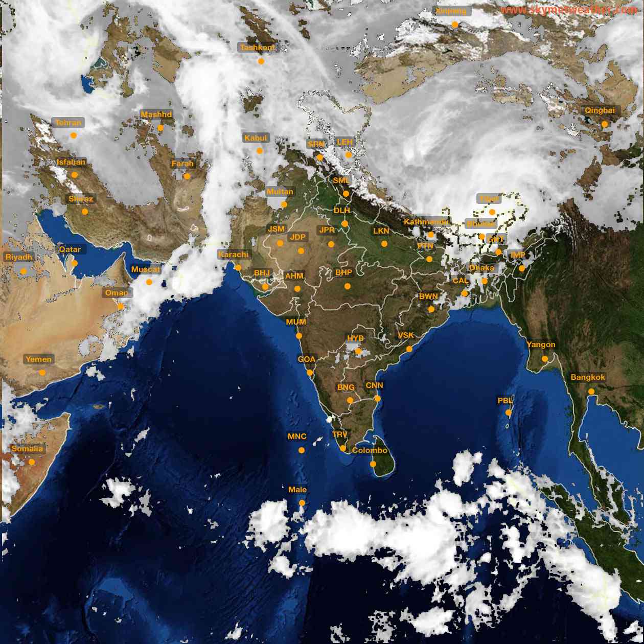 Latest INSAT Weather Satellite Image of India - Infrared Map - 08:00 IST on 28 March 2026