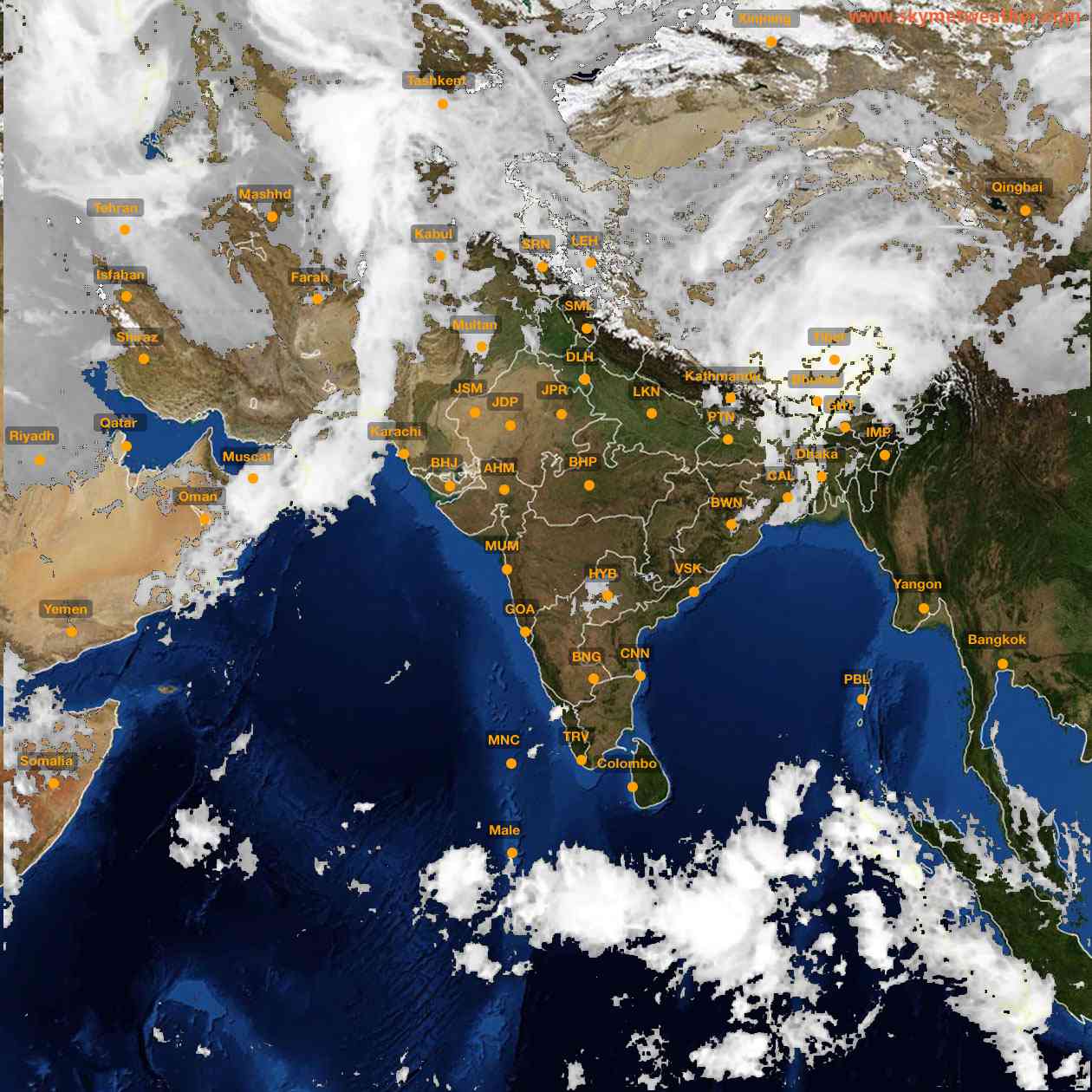 Latest INSAT Weather Satellite Image of India - Infrared Map - 09:00 IST on 28 March 2026