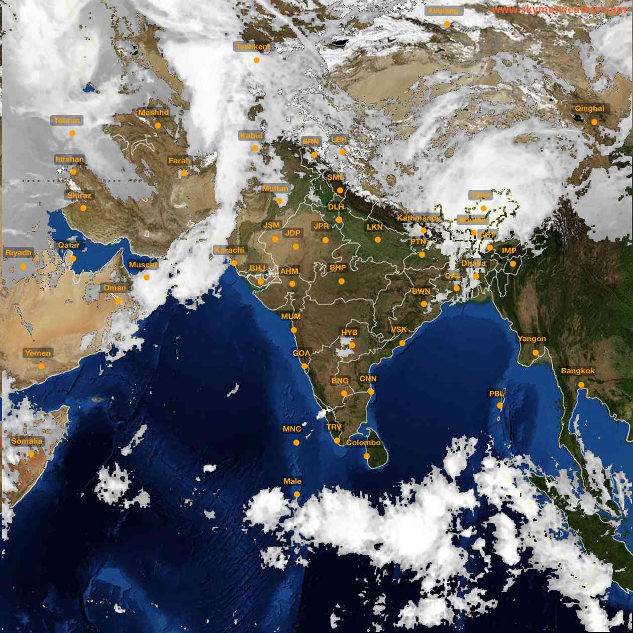 Latest INSAT Weather Satellite Image of India - Infrared Map - 10:00 IST on 28 March 2026