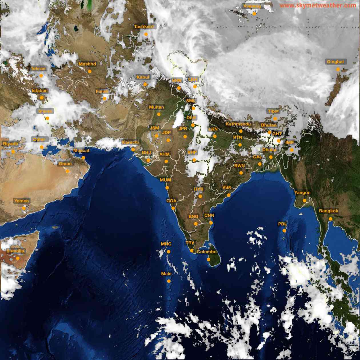 Latest INSAT Weather Satellite Image of India - Infrared Map - 02:00 IST on 31 March 2026