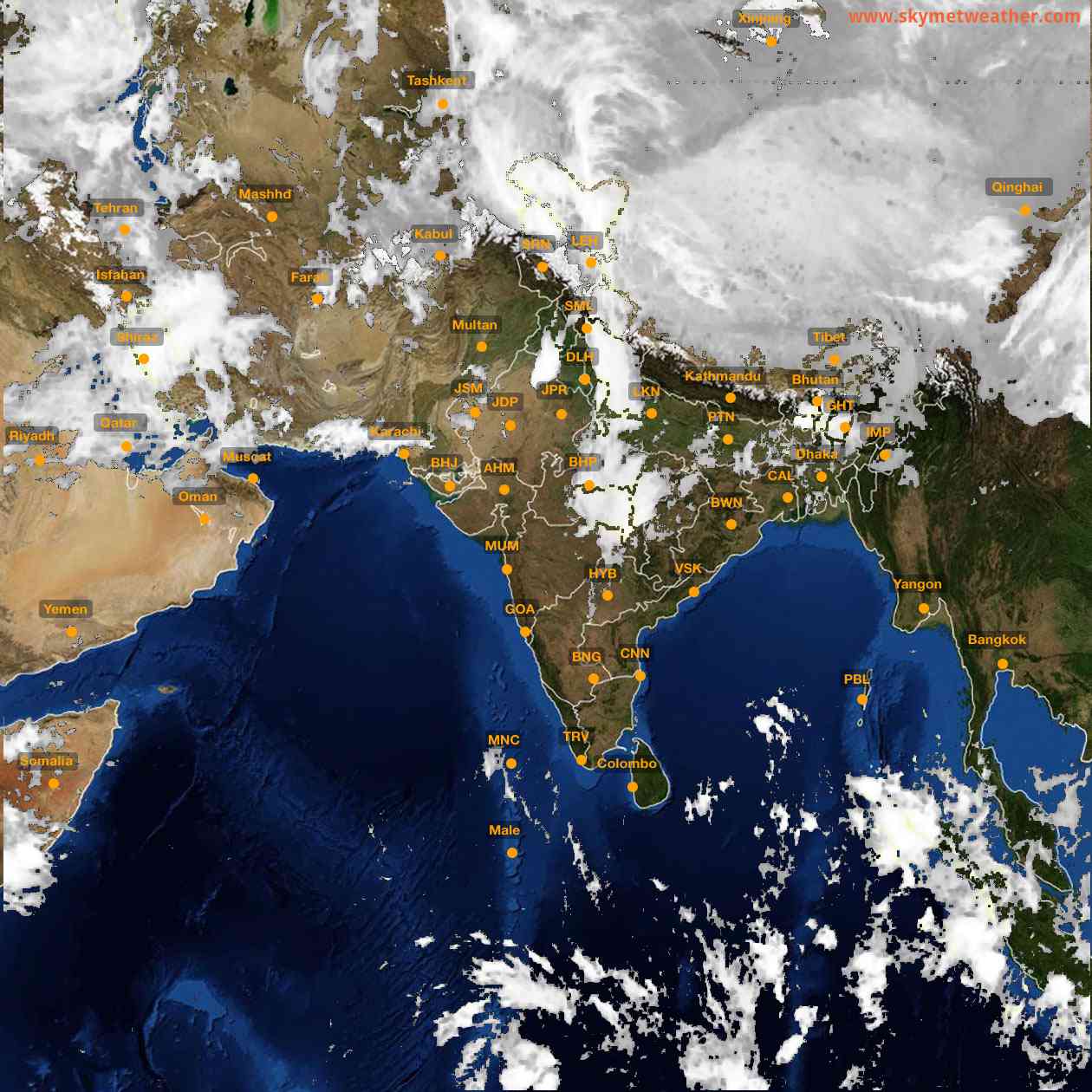 Latest INSAT Weather Satellite Image of India - Infrared Map - 03:00 IST on 31 March 2026