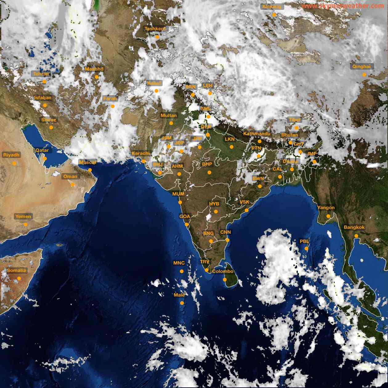 Latest INSAT Weather Satellite Image of India - Infrared Map - 16:00 IST on 31 March 2026