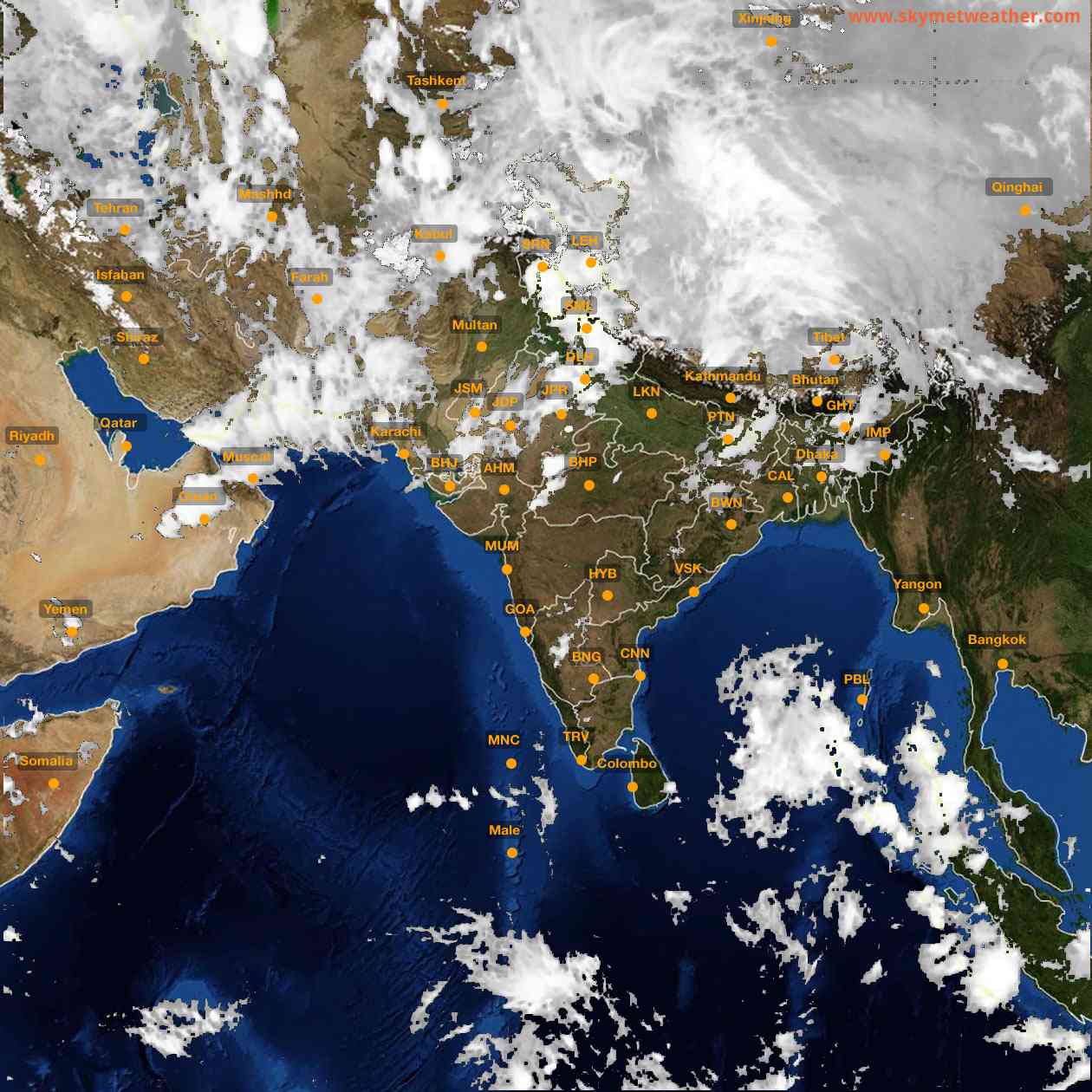 Latest INSAT Weather Satellite Image of India - Infrared Map - 19:00 IST on 31 March 2026
