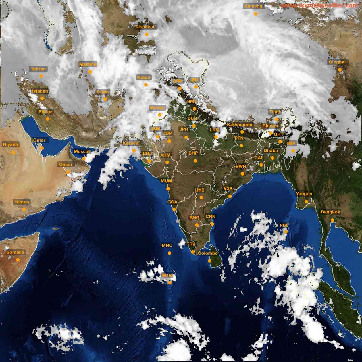 Latest INSAT Weather Satellite Image of India - Infrared Map - 07:00 IST on 1 April 2026