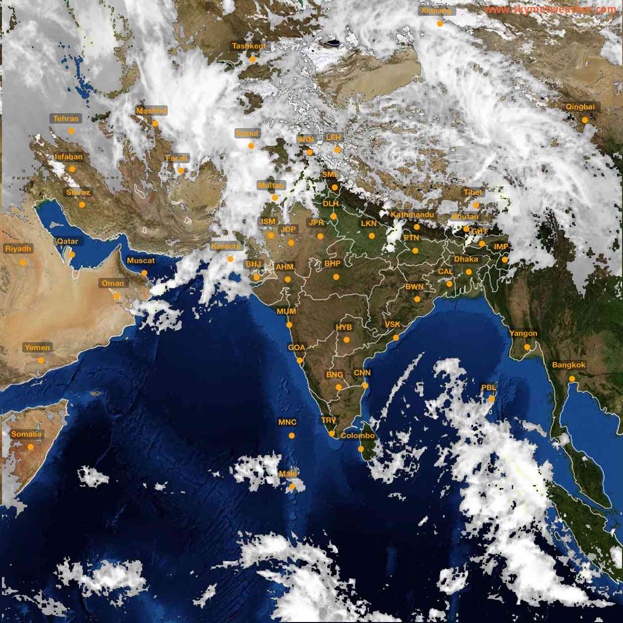Latest INSAT Weather Satellite Image of India - Infrared Map - 11:00 IST on 1 April 2026