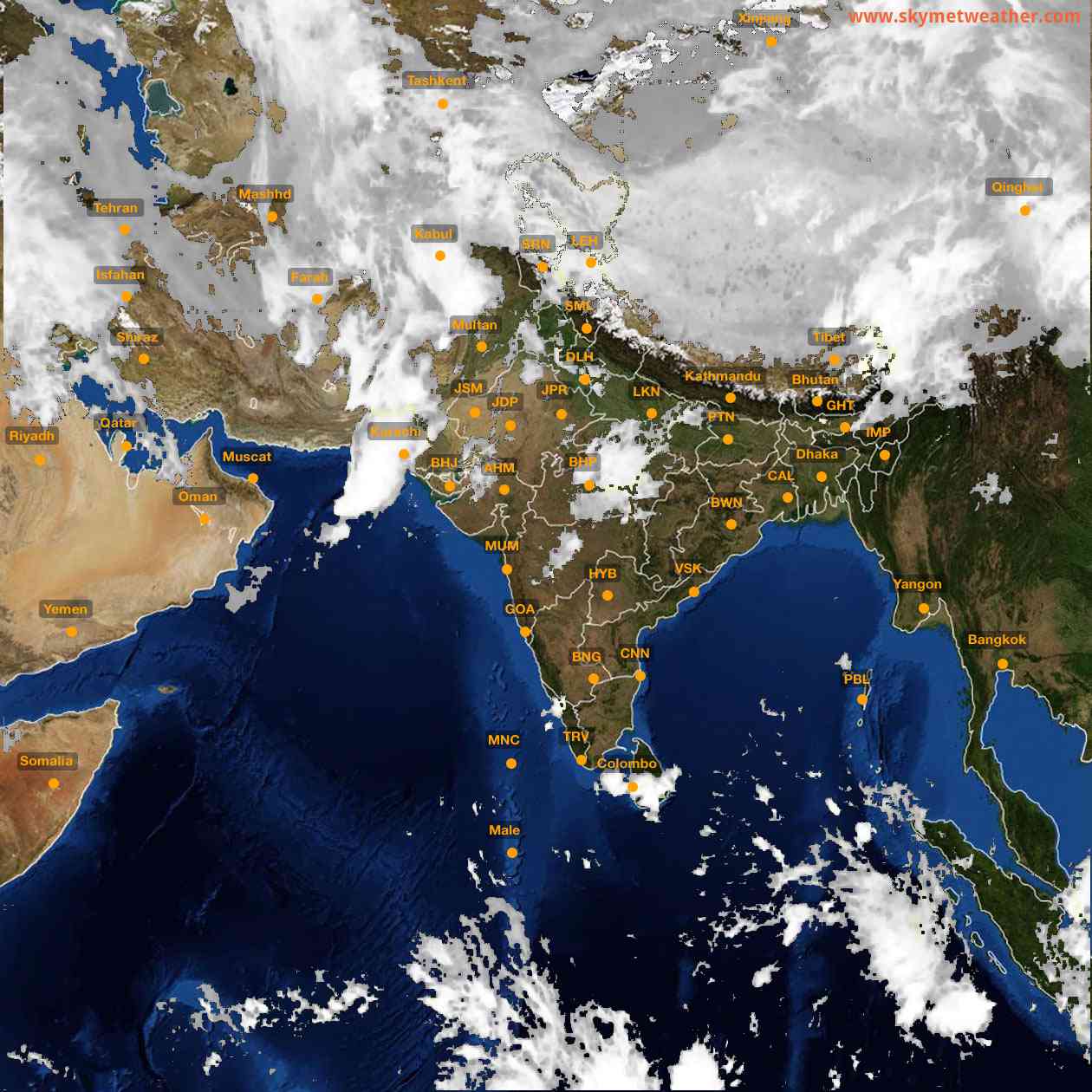 Latest INSAT Weather Satellite Image of India - Infrared Map - 05:00 IST on 2 April 2026