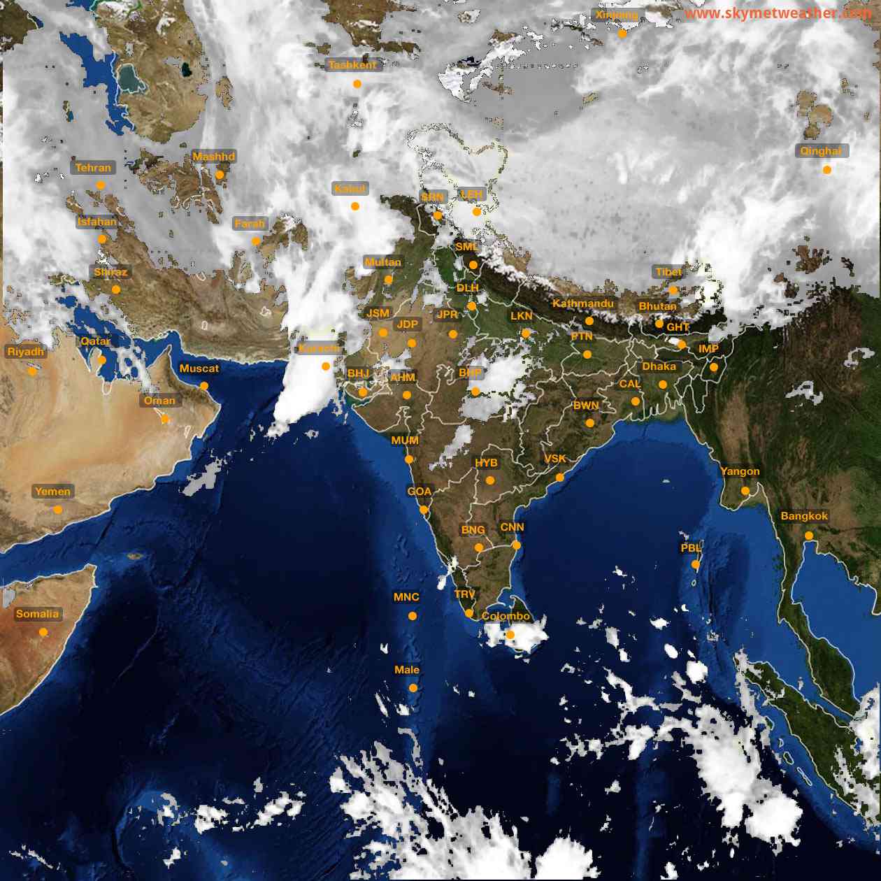 Latest INSAT Weather Satellite Image of India - Infrared Map - 06:00 IST on 2 April 2026
