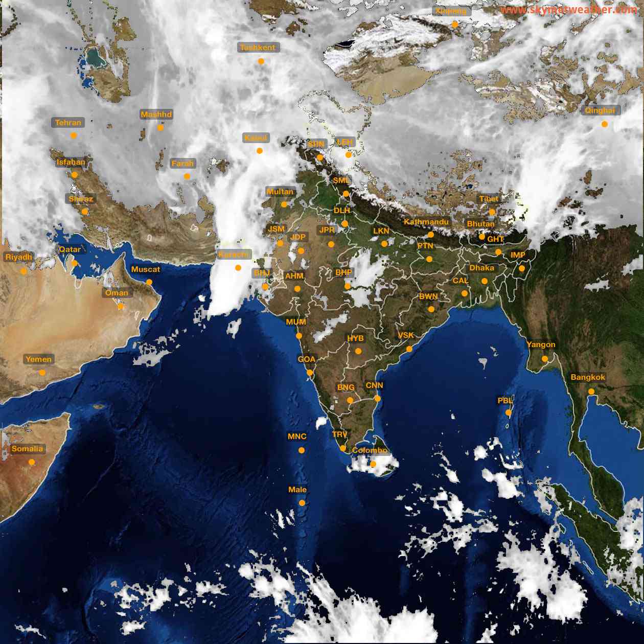 Latest INSAT Weather Satellite Image of India - Infrared Map - 08:00 IST on 2 April 2026