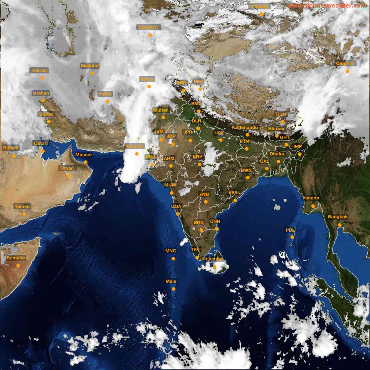 Latest INSAT Weather Satellite Image of India - Infrared Map - 09:00 IST on 2 April 2026