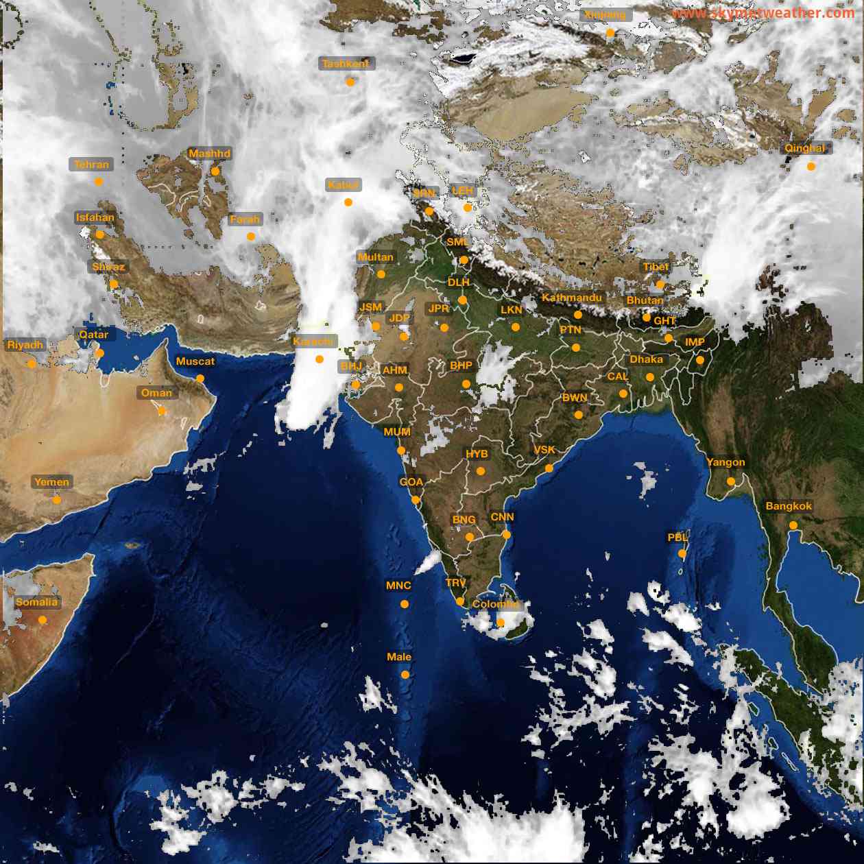 Latest INSAT Weather Satellite Image of India - Infrared Map - 10:00 IST on 2 April 2026