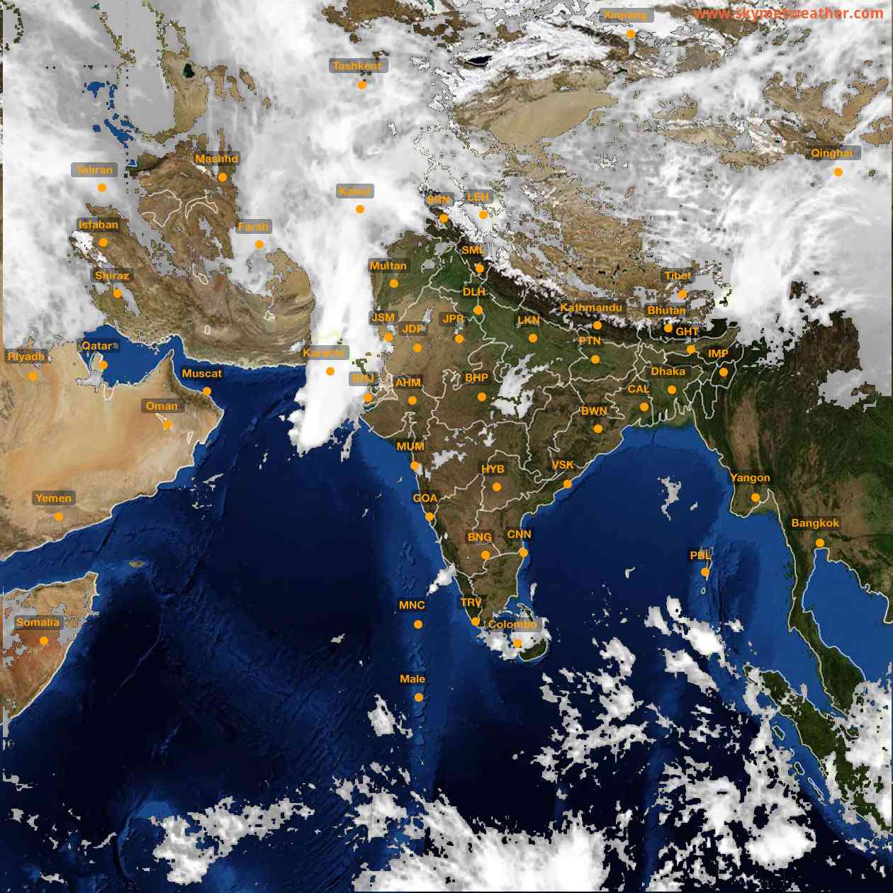 Latest INSAT Weather Satellite Image of India - Infrared Map - 11:00 IST on 2 April 2026
