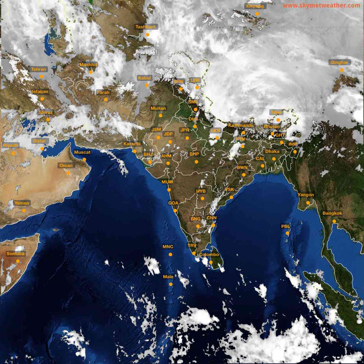 Latest INSAT Weather Satellite Image of India - Infrared Map - 04:00 IST on 5 April 2026