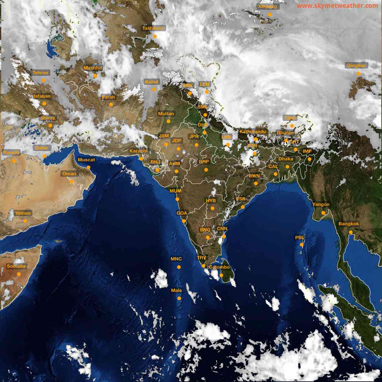 Latest INSAT Weather Satellite Image of India - Infrared Map - 05:00 IST on 5 April 2026