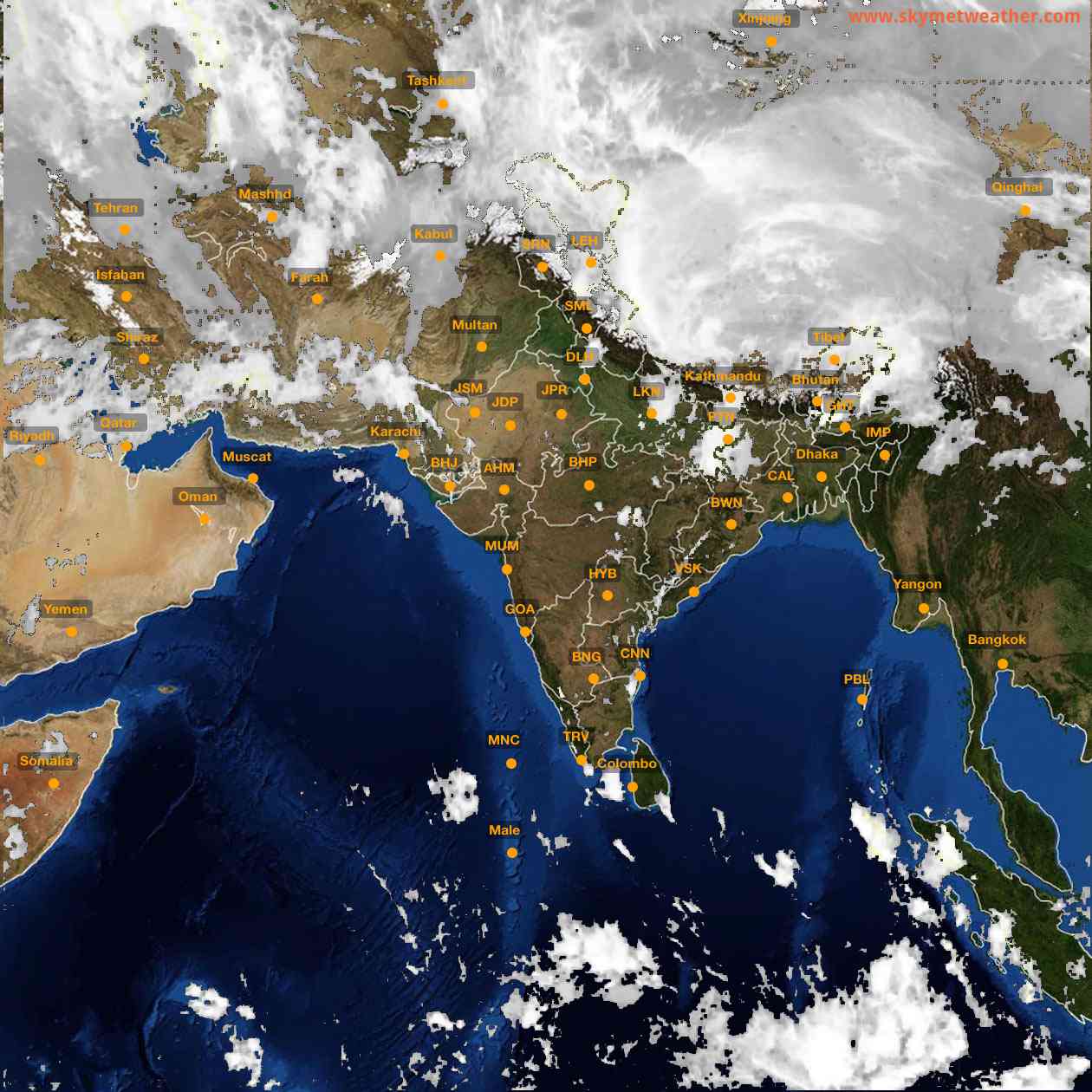 Latest INSAT Weather Satellite Image of India - Infrared Map - 06:00 IST on 5 April 2026