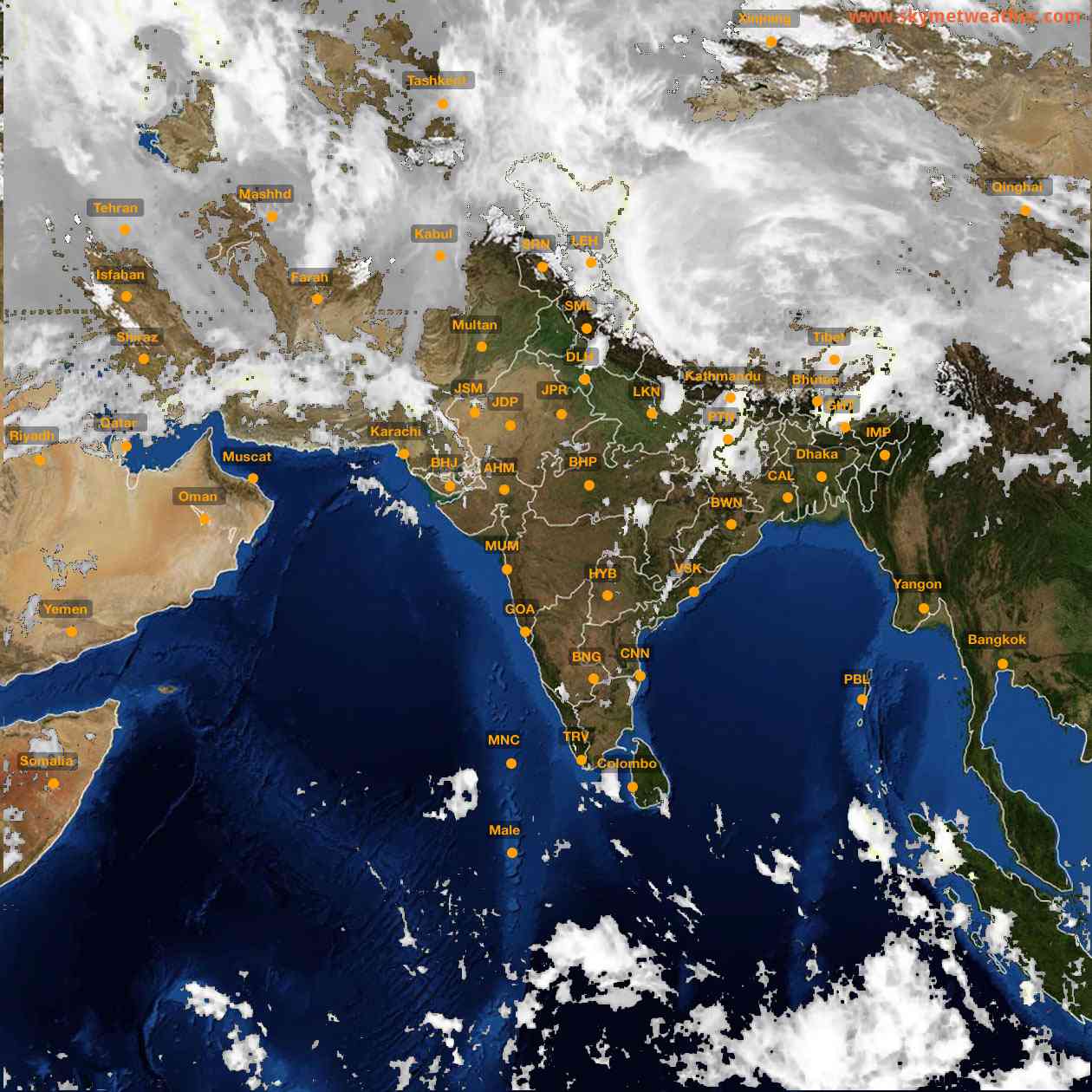 Latest INSAT Weather Satellite Image of India - Infrared Map - 07:00 IST on 5 April 2026