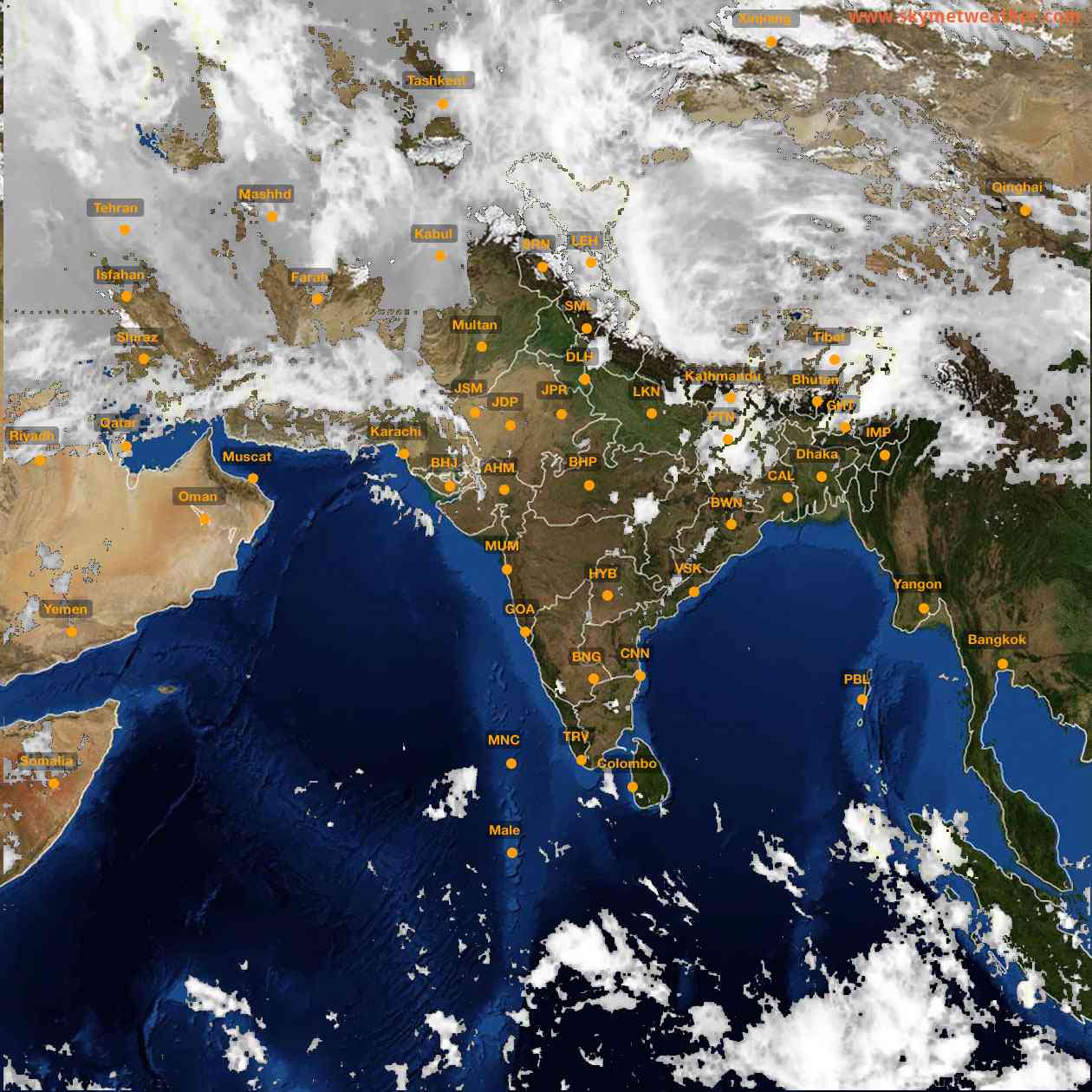 Latest INSAT Weather Satellite Image of India - Infrared Map - 08:00 IST on 5 April 2026