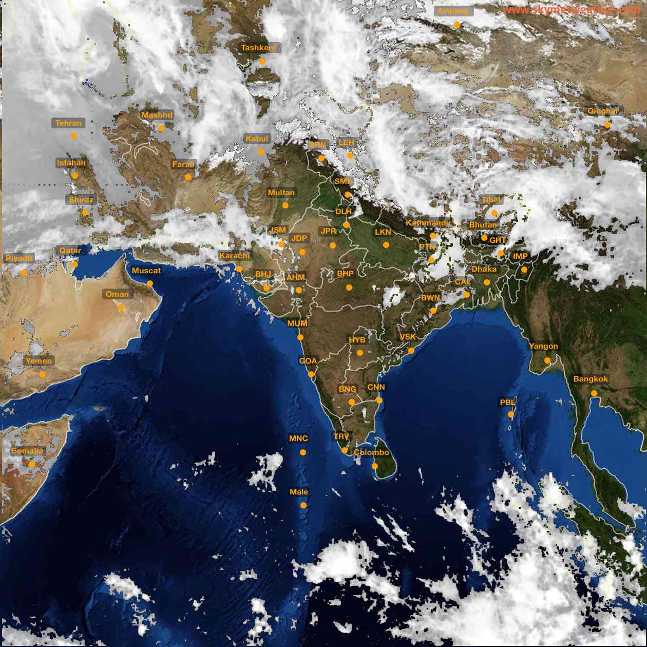 Latest INSAT Weather Satellite Image of India - Infrared Map - 10:00 IST on 5 April 2026